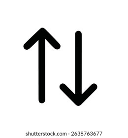 Simple Handdrawn Up and Down Arrow Symbol Sign Element Icon