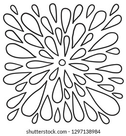 simple handdrawn drops. doodle petals