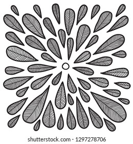 simple handdrawn drops. doodle petals