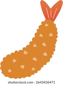 Ilustração de vetor de camarão frito desenhado à mão simples

