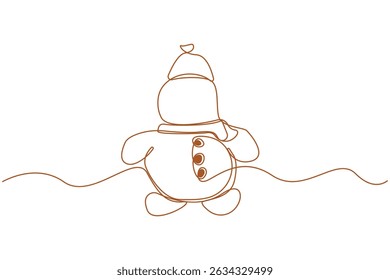Simple hand-drawn gingerbread man single line drawing isolated on white background. Vector illustration.