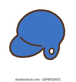 Simple hand-drawn icon illustration of a baseball helmet