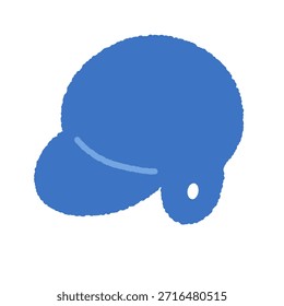 Ilustración simple del icono dibujado a mano de un casco de béisbol