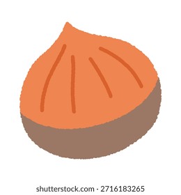 Ilustração simples de ícone desenhado à mão - Castanha