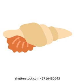 Simples ilustração de ícone desenhado à mão de uma concha shell