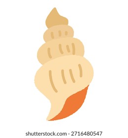 Simples ilustração de ícone desenhado à mão de uma concha shell