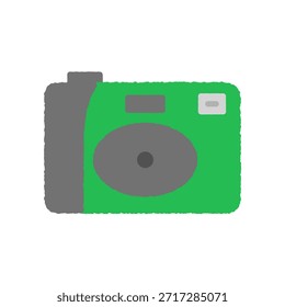 Simple hand-drawn icon illustration of a disposable camera