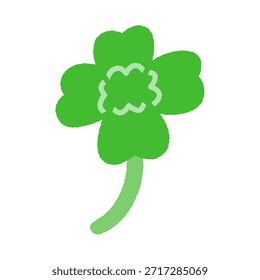 Ilustración simple del icono dibujado a mano: trébol de cuatro hojas