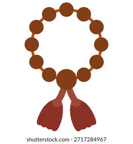 Simple hand-drawn icon illustration: prayer beads