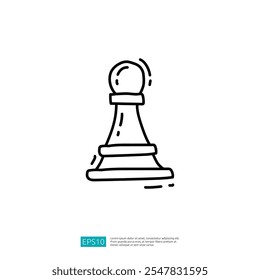 A simple, hand-drawn illustration of a chess pawn, symbolizing strategy and gameplay in chess.