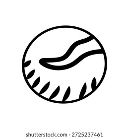 Una ilustración simple y dibujada a mano de un grano de café, mostrando su forma y textura características
