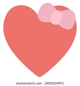 Simple hand-drawn illustration of a heart with ribbon decoration.