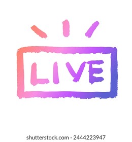 Simple hand-drawn illustration of live streaming Rainbow