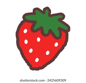 Einfache handgezeichnete Illustration der Erdbeere.  (Mit Hauptlinien.)
