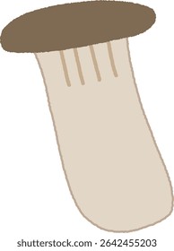 Simple Hand-Drawn King Oyster Mushroom Illustration
