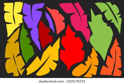 A simple hand-drawn leaf or flower and tree root print. Bright abstract pattern for best design
