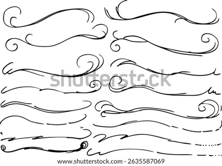 
Simple hand-drawn lettering underline set vector
