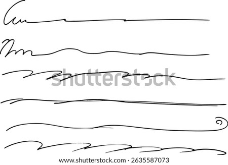 
Simple hand-drawn lettering underline set vector
