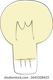 Simple Hand-Drawn Light Bulb Illustration with Warm Color
