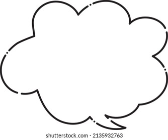 Simple hand-drawn line drawing monochrome balloon