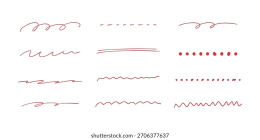 Simple Hand-Drawn Line Set – Sketch, Doodle, Ink Stroke, Decorative Vector Elements