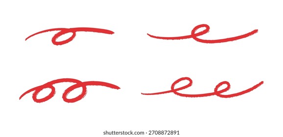 Conjunto de líneas simples dibujadas a mano: bosquejo, garabato, trazo de tinta, Elementos de Vector decorativos