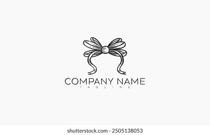 A simple, hand-drawn logo featuring a black and white bow with a company name and tagline beneath it.