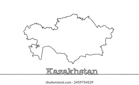 Un simple mapa dibujado a mano de la República de Kazajistán. Vector aislado para diferentes usos.