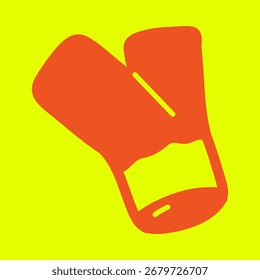 Simple Handdrawn Mitten Winter Apparel Isolated on Black Background Illustration