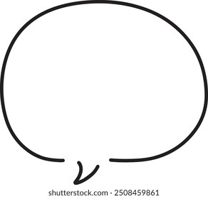 Simple Hand-drawn Pen Speech Bubble - Vector