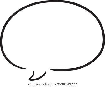 Simple Hand-drawn Pen Speech Bubble - Vector