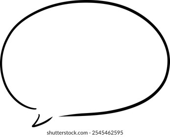 Simple Hand-drawn Pen Speech Bubble - Vector