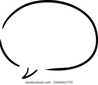 Simple Hand-drawn Pen Speech Bubble - Vector