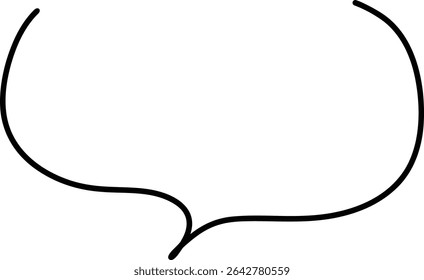 Burbuja de discurso de pluma dibujada a mano simple - Vector