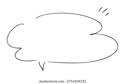 Burbuja de discurso de pluma dibujada a mano simple - Vector