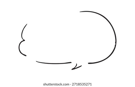 Simple Hand-drawn Pen Speech Bubble - Vector