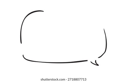 Burbuja de discurso de pluma dibujada a mano simple - Vector