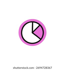 Simple, hand-drawn pie chart graphic in pink and black