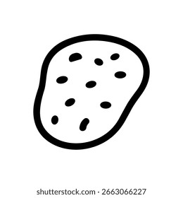 Simples Desenhado à Mão Potato Contorno Forma Farm Ícone Vegetal Ilustração