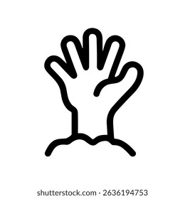 Simple Handdrawn Raised Hand Outline Icon Graphic Element Design