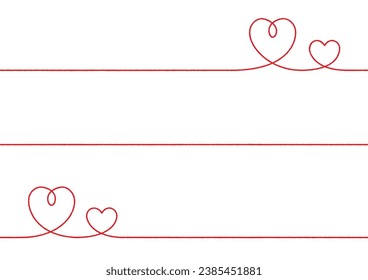 Sencillo arte de línea roja del corazón dibujado a mano.