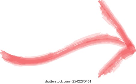 A simple hand-drawn right curvy arrow illustration