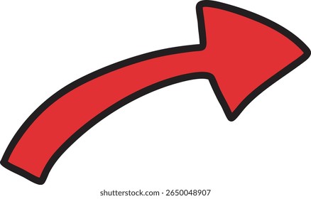 Simple Hand-Drawn Right-Facing Red Arrow