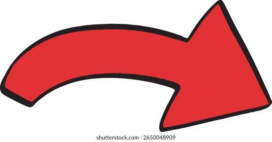 Simple Hand-Drawn Right-Facing Red Arrow