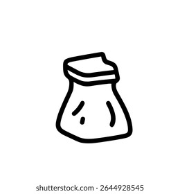 Estilo de esboço de objeto de saco desenhado à mão simples isolado no plano de fundo branco