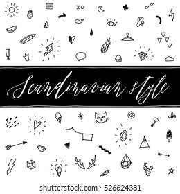 simple hand-drawn Scandinavian style doodles