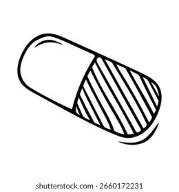 Simple hand-drawn sketch of a pill.