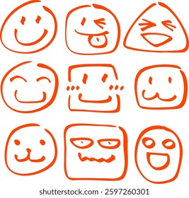 Simple Hand-Drawn Smiley Face Illustrations