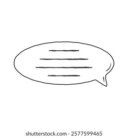 Simple Hand-Drawn Speech Bubble Outline