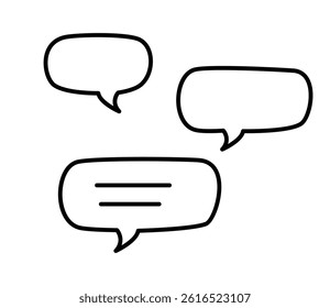 Simple hand-drawn speech bubble set vector